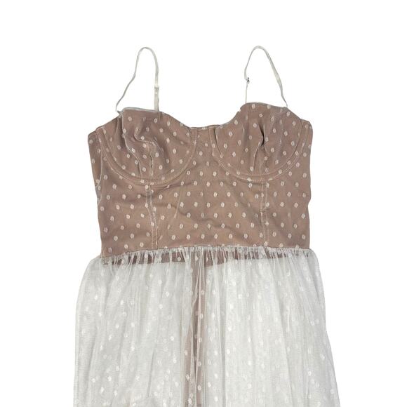 White Fox Boutique - Totally Bangin' Sheer Skirt Maxi Dress in Nude & White - Picture 2 of 4
